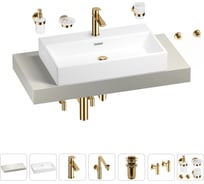 Комплект мебели для ванной комнаты с раковиной Wellsee Genuine Tree 201018753