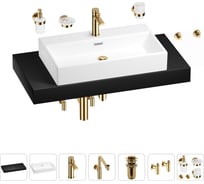 Комплект мебели для ванной комнаты с раковиной Wellsee Genuine Tree 201018808