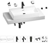 Комплект мебели для ванной комнаты с раковиной Wellsee Genuine Tree 201018797