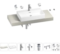 Комплект мебели для ванной комнаты с раковиной Wellsee Genuine Tree 201018811