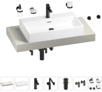 Комплект мебели для ванной комнаты с раковиной Wellsee Genuine Tree 201018757