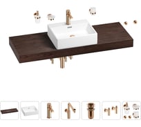 Комплект мебели для ванной комнаты с раковиной Wellsee Genuine Tree 201018729