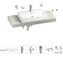 Комплект мебели для ванной комнаты с раковиной Wellsee Genuine Tree 201018816