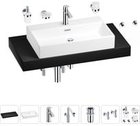 Комплект мебели для ванной комнаты с раковиной Wellsee Genuine Tree 201018801