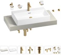 Комплект мебели для ванной комнаты с раковиной Wellsee Genuine Tree 201018758