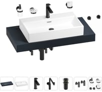 Комплект мебели для ванной комнаты с раковиной Wellsee Genuine Tree 201018762