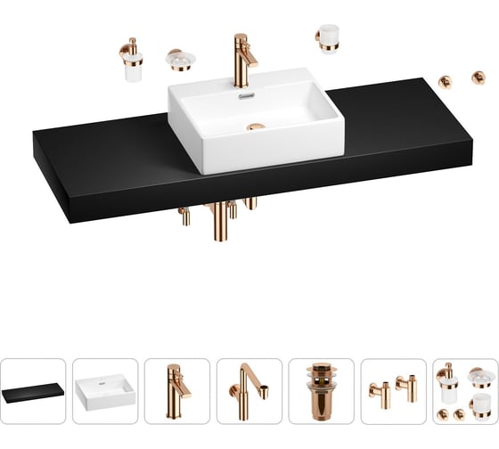 Комплект мебели с раковиной Wellsee Genuine Tree 201018749