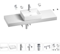 Комплект мебели с раковиной для ванной комнаты Wellsee Genuine Tree 201018736