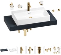 Комплект мебели с раковиной для ванной комнаты Wellsee Genuine Tree 201018768