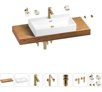 Комплект мебели с раковиной Wellsee Genuine Tree 201018833