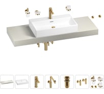 Комплект мебели для ванной комнаты с раковиной Wellsee Genuine Tree 201018878