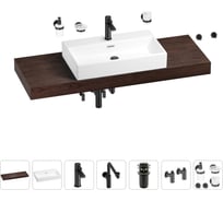 Комплект мебели для ванной комнаты с раковиной Wellsee Genuine Tree 201018907