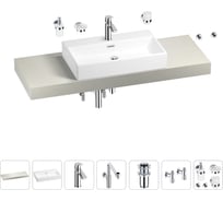 Комплект мебели для ванной комнаты с раковиной Wellsee Genuine Tree 201018871