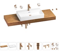 Комплект мебели для ванной комнаты с раковиной Wellsee Genuine Tree 201018894