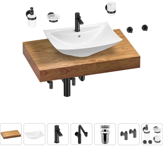Комплект мебели с раковиной Wellsee Genuine Tree 201018957 1