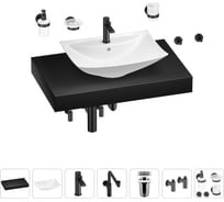 Комплект мебели для ванной комнаты с раковиной Wellsee Genuine Tree 201018987