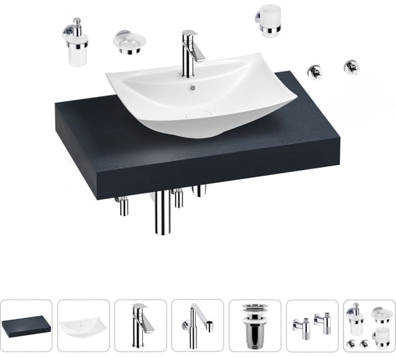 Комплект мебели с раковиной Wellsee Genuine Tree 201018941 1