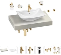 Комплект мебели для ванной комнаты с раковиной Wellsee Genuine Tree 201018933