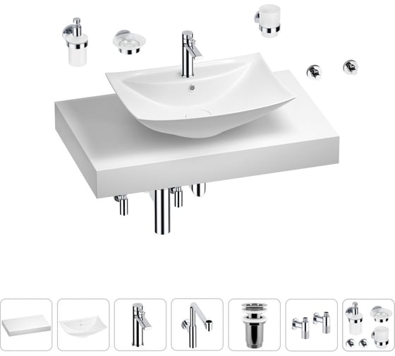 Комплект мебели с раковиной Wellsee Genuine Tree 201018976 1