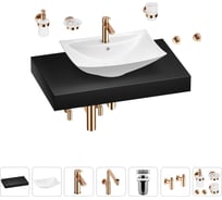 Комплект мебели для ванной комнаты с раковиной Wellsee Genuine Tree 201018984