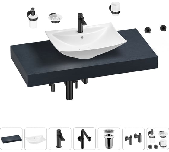 Комплект мебели для ванной комнаты с раковиной Wellsee Genuine Tree 201019007 1