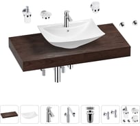 Комплект мебели для ванной комнаты с раковиной Wellsee Genuine Tree 201019021