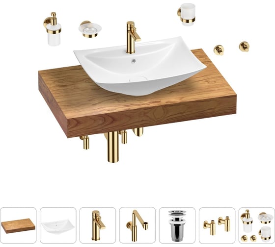 Комплект мебели с раковиной Wellsee Genuine Tree 201018958 1