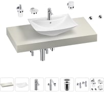 Комплект мебели для ванной комнаты с раковиной Wellsee Genuine Tree 201018996