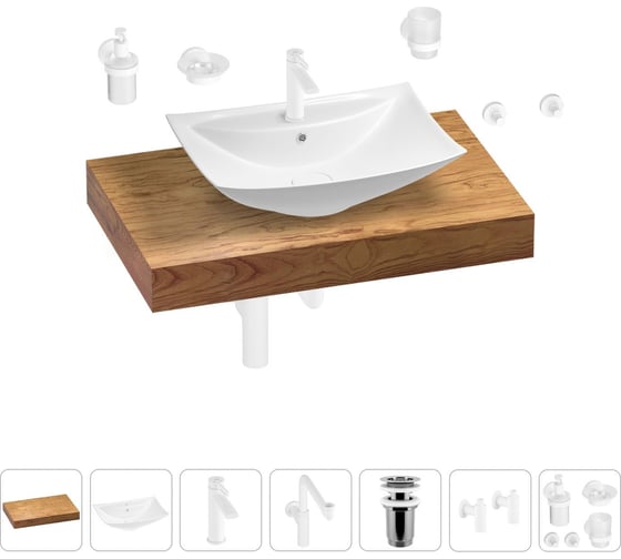 Комплект мебели с раковиной Wellsee Genuine Tree 201018960 1