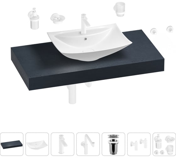 Комплект мебели для ванной комнаты с раковиной Wellsee Genuine Tree 201019010 1