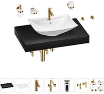 Комплект мебели для ванной комнаты с раковиной Wellsee Genuine Tree 201018983