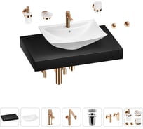 Комплект мебели для ванной комнаты с раковиной Wellsee Genuine Tree 201018989