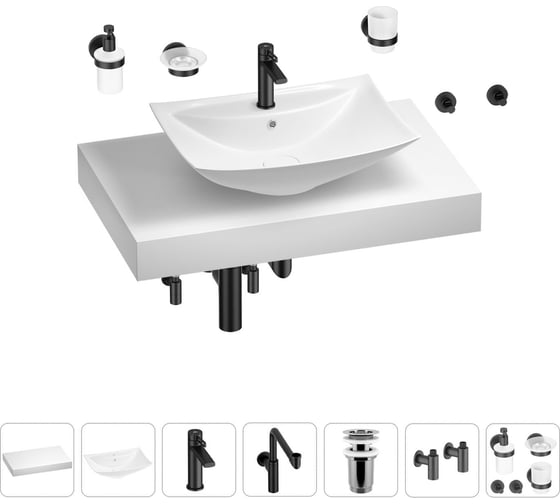 Комплект мебели с раковиной Wellsee Genuine Tree 201018977 1