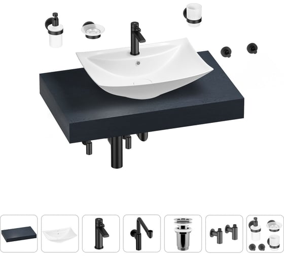 Комплект мебели с раковиной Wellsee Genuine Tree 201018947 1