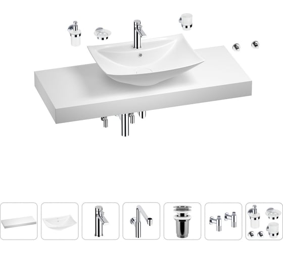 Комплект мебели с раковиной Wellsee Genuine Tree 201019096 1