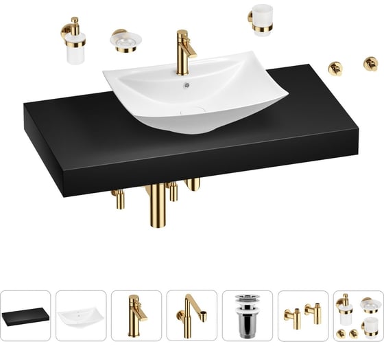 Комплект мебели для ванной комнаты с раковиной Wellsee Genuine Tree 201019048 1