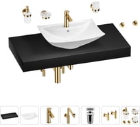 Комплект мебели для ванной комнаты с раковиной Wellsee Genuine Tree 201019043