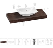 Комплект мебели для ванной комнаты с раковиной Wellsee Genuine Tree 201019090