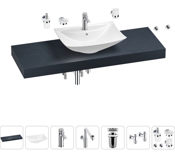 Комплект мебели с раковиной Wellsee Genuine Tree 201019126