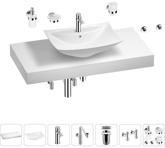 Комплект мебели для ванной комнаты с раковиной Wellsee Genuine Tree 201019036 1
