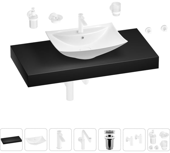 Комплект мебели для ванной комнаты с раковиной Wellsee Genuine Tree 201019050 1