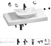 Комплект мебели для ванной комнаты с раковиной Wellsee Genuine Tree 201019032