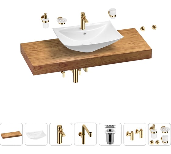 Комплект мебели с раковиной Wellsee Genuine Tree 201019078 1