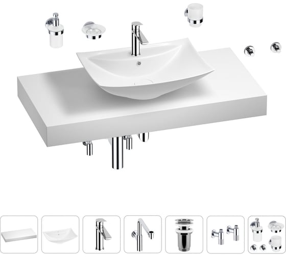Комплект мебели для ванной комнаты с раковиной Wellsee Genuine Tree 201019031 1