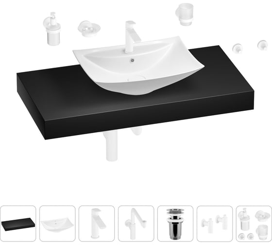 Комплект мебели для ванной комнаты с раковиной Wellsee Genuine Tree 201019045 1