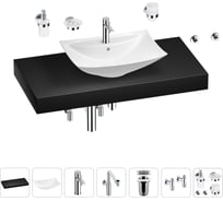 Комплект мебели для ванной комнаты с раковиной Wellsee Genuine Tree 201019046