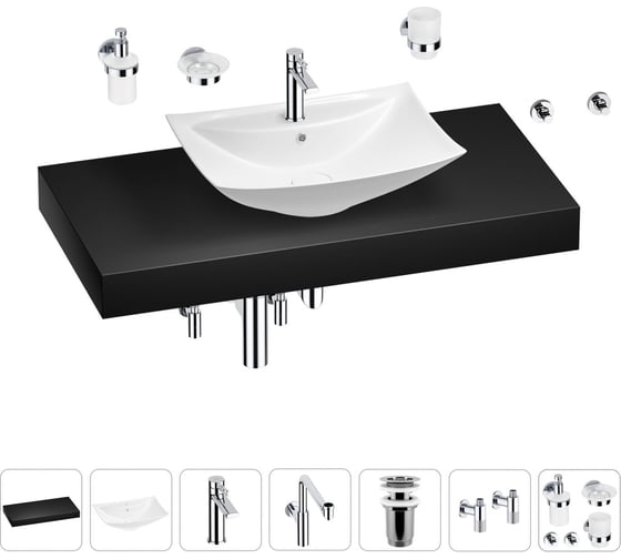 Комплект мебели для ванной комнаты с раковиной Wellsee Genuine Tree 201019046 1