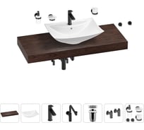 Комплект мебели для ванной комнаты с раковиной Wellsee Genuine Tree 201019082