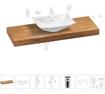 Комплект мебели для ванной комнаты с раковиной Wellsee Genuine Tree 201019135