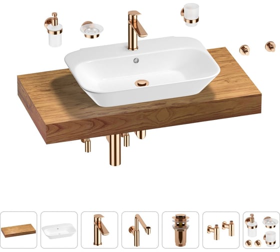 Комплект мебели с раковиной Wellsee Genuine Tree 201019194 1